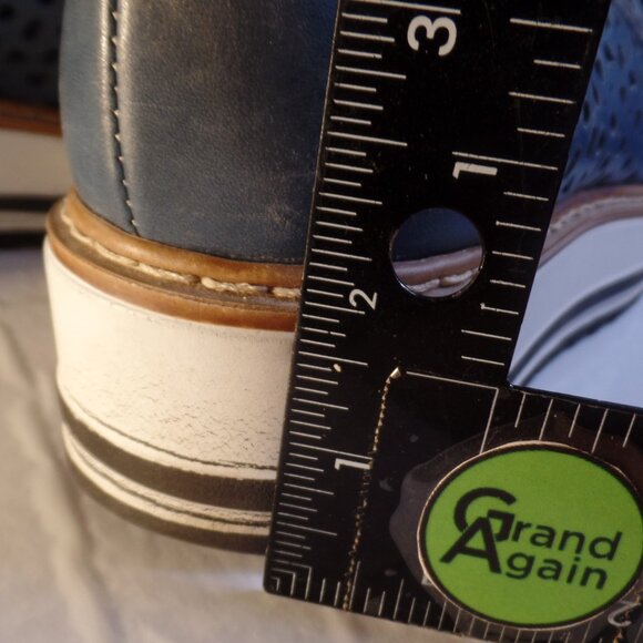 Summit Made in Italy Perforated Blue Leather Slip on Comfort Shoes Sz 8.5 -39 - Picture 15 of 15